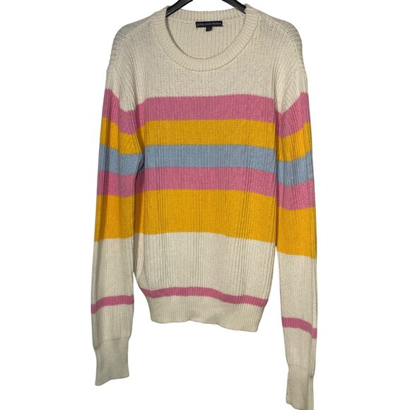 Kiel James Patrick Sunset Striped Color Block Cable Knit Sweater Sz XL Colorful - Picture 1 of 9